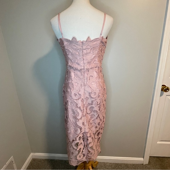 Bardot Lina Lace Sheath Dress Pink Rose 8 - Picture 4 of 8